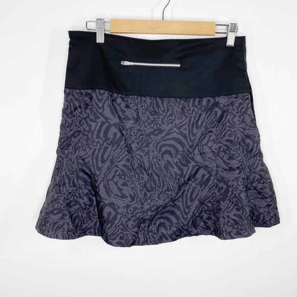 Annika Cutter & Buck Black Grey Printed Activewear Mini Skirt Women's Size 8 - Picture 2 of 9